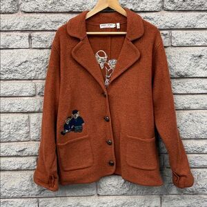 Vintage Gaddy SportWomen's Orange Wool Hand Metier Jacket